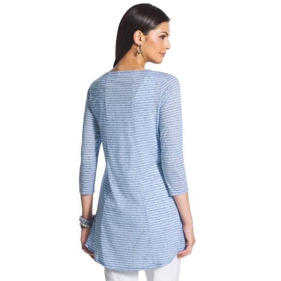 Chico's Zenergy Tunic Size 2 (12) Allyssa Linen Blend - Picture 2 of 14